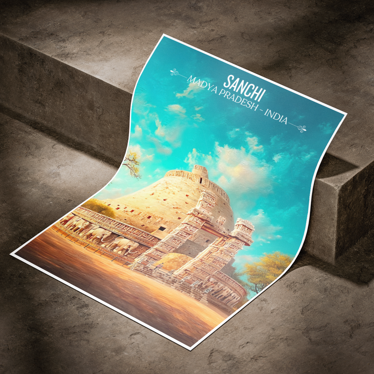 Kaknam Kakanaya Kakanava Kakanadabota Bota-Sriparvata - Madya Pradesh - India - Travel Wall Art Print Poster - Art Print - Travel Art Poster