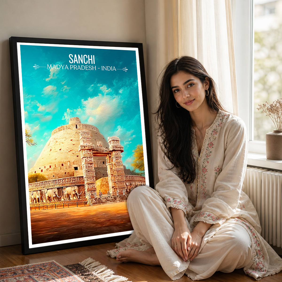 Kaknam Kakanaya Kakanava Kakanadabota Bota-Sriparvata - Madya Pradesh - India - Travel Wall Art Print Poster - Art Print - Travel Art Poster