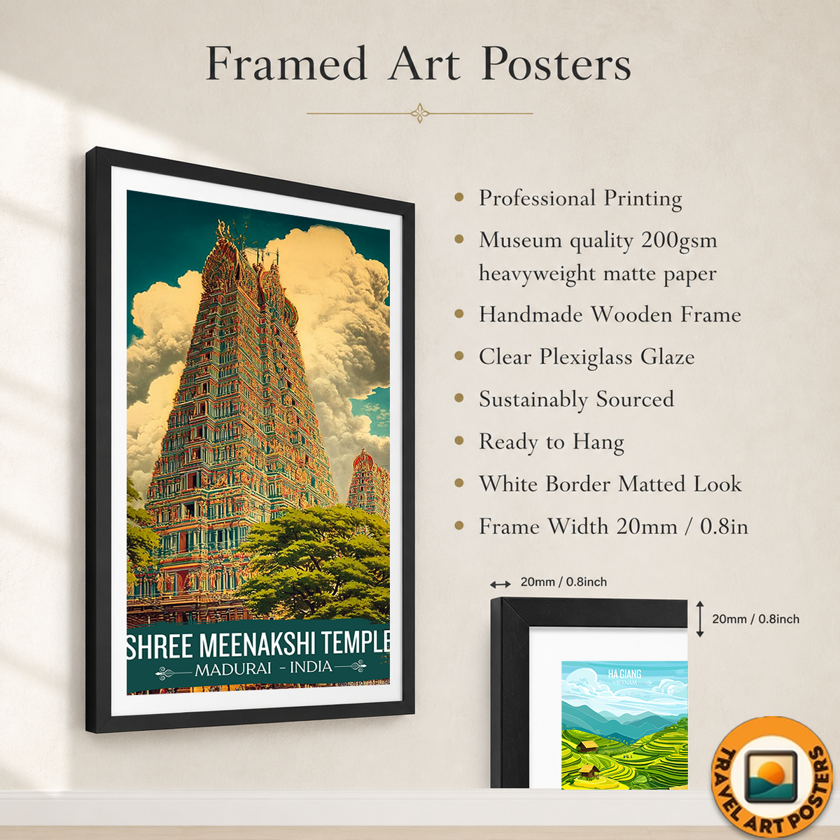 Shree Meenakshi Temple - Madurai - India - Travel Wall Art Print Poster - Art Print - Travel Art Poster