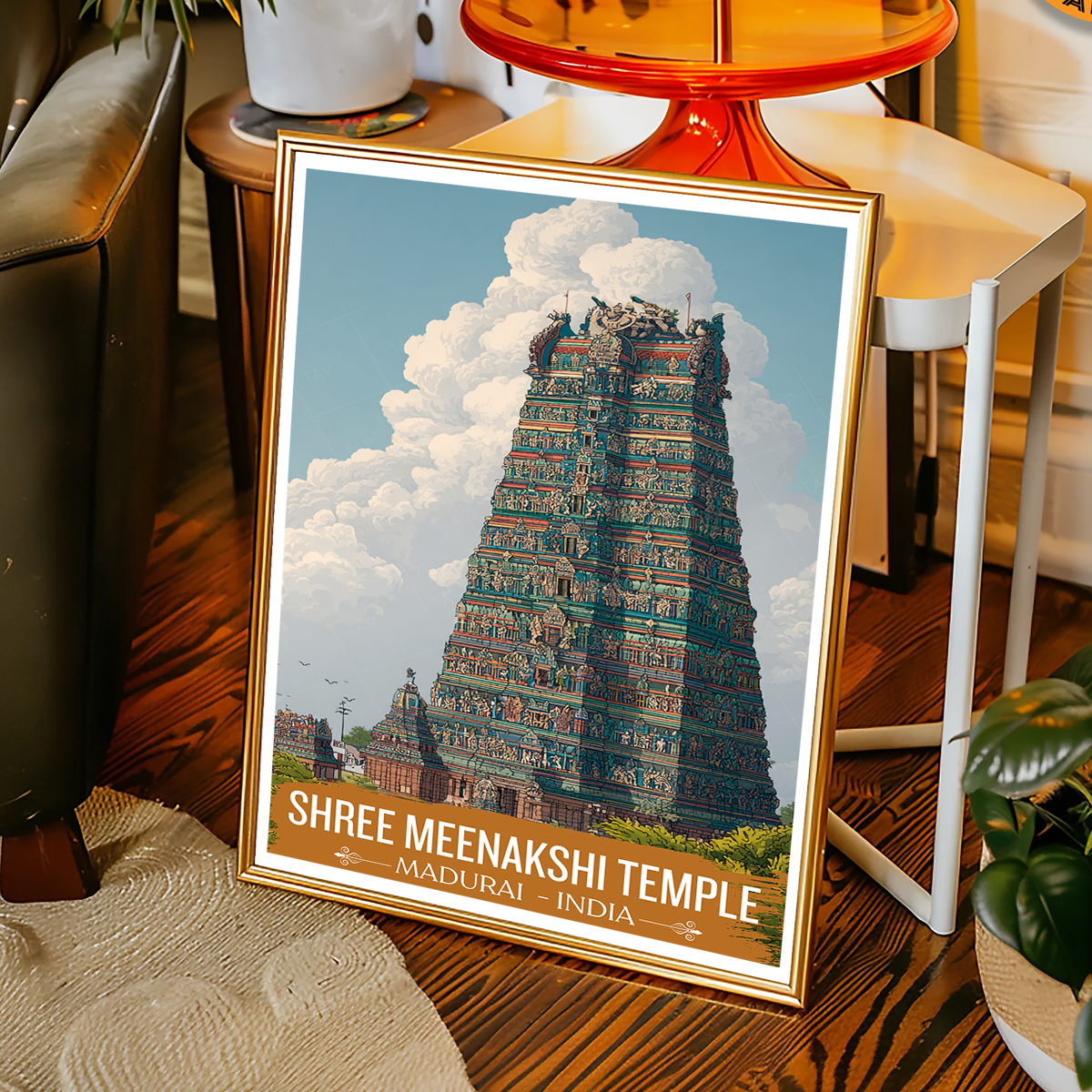 Shree Meenakshi Hindu Temple - Madurai - India - Travel Wall Art Print Poster - Art Print - Travel Art Poster