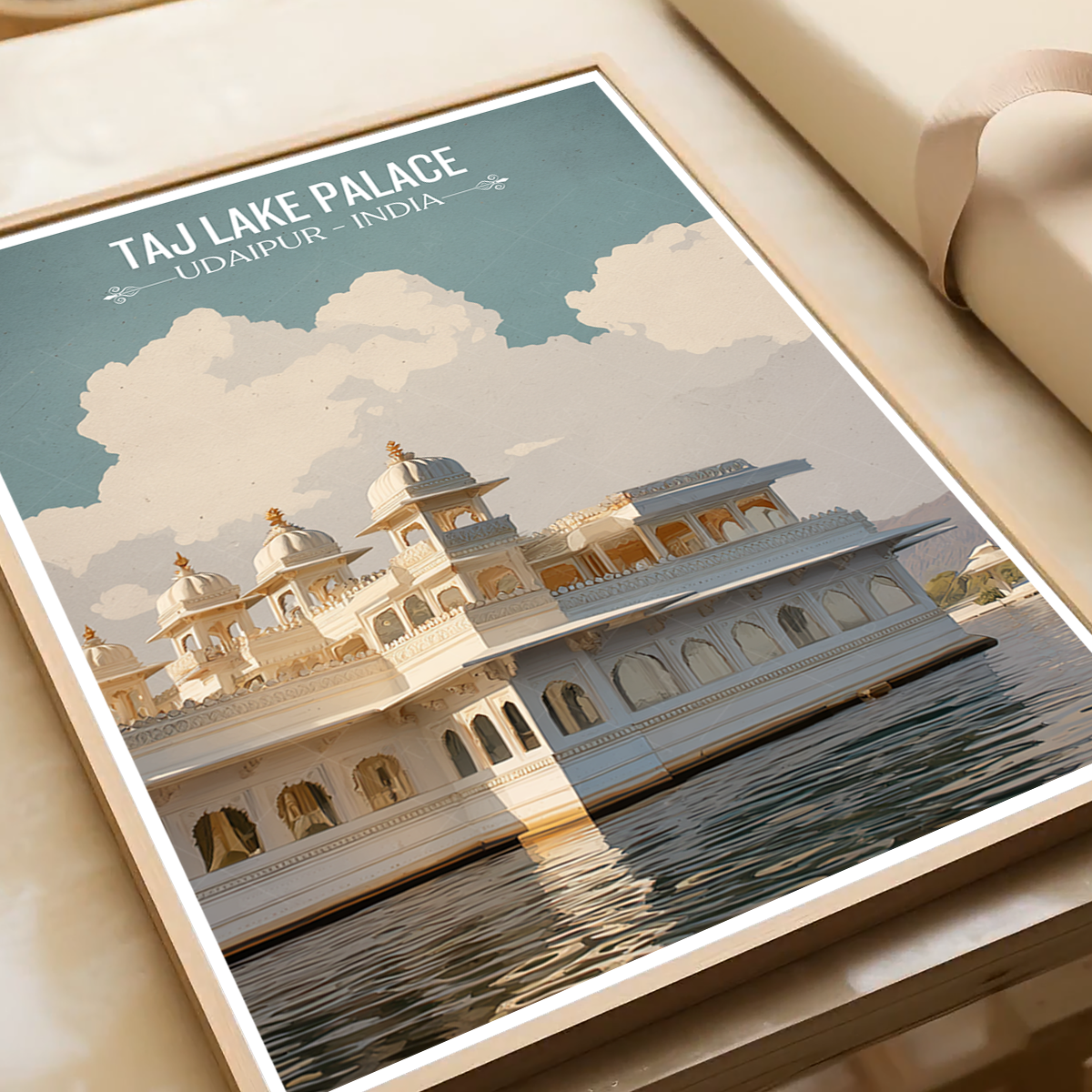 Taj Lake Palace - Udaipur - Travel Wall Art Print Poster - Art Print - Travel Art Poster