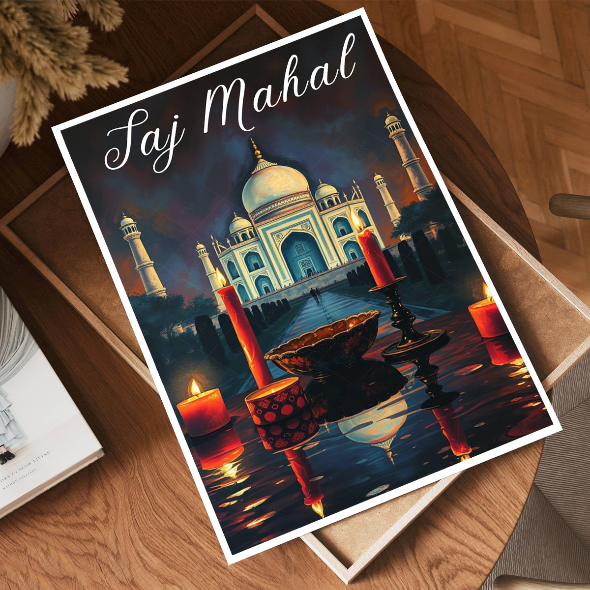 Taj Mahal Moody Style - Agra - India - Travel Wall Art Print Poster - Art Print - Travel Art Poster