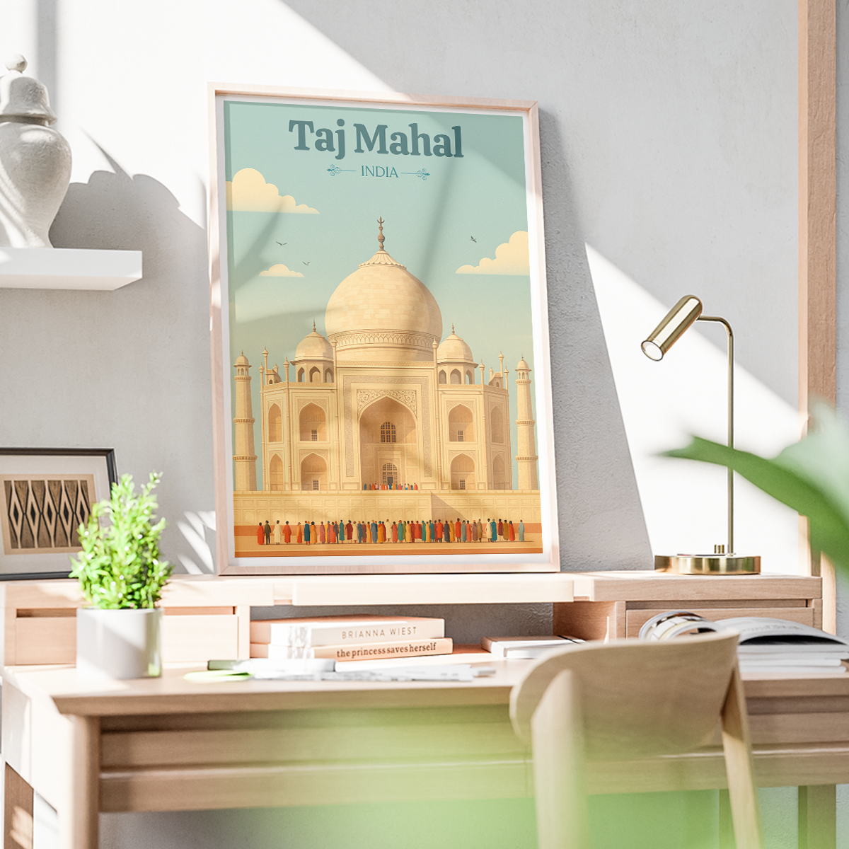 Taj Mahal Teardrop on the Cheek of Time - Agra - Travel Wall Art Print Poster - Art Print - Travel Art Poster