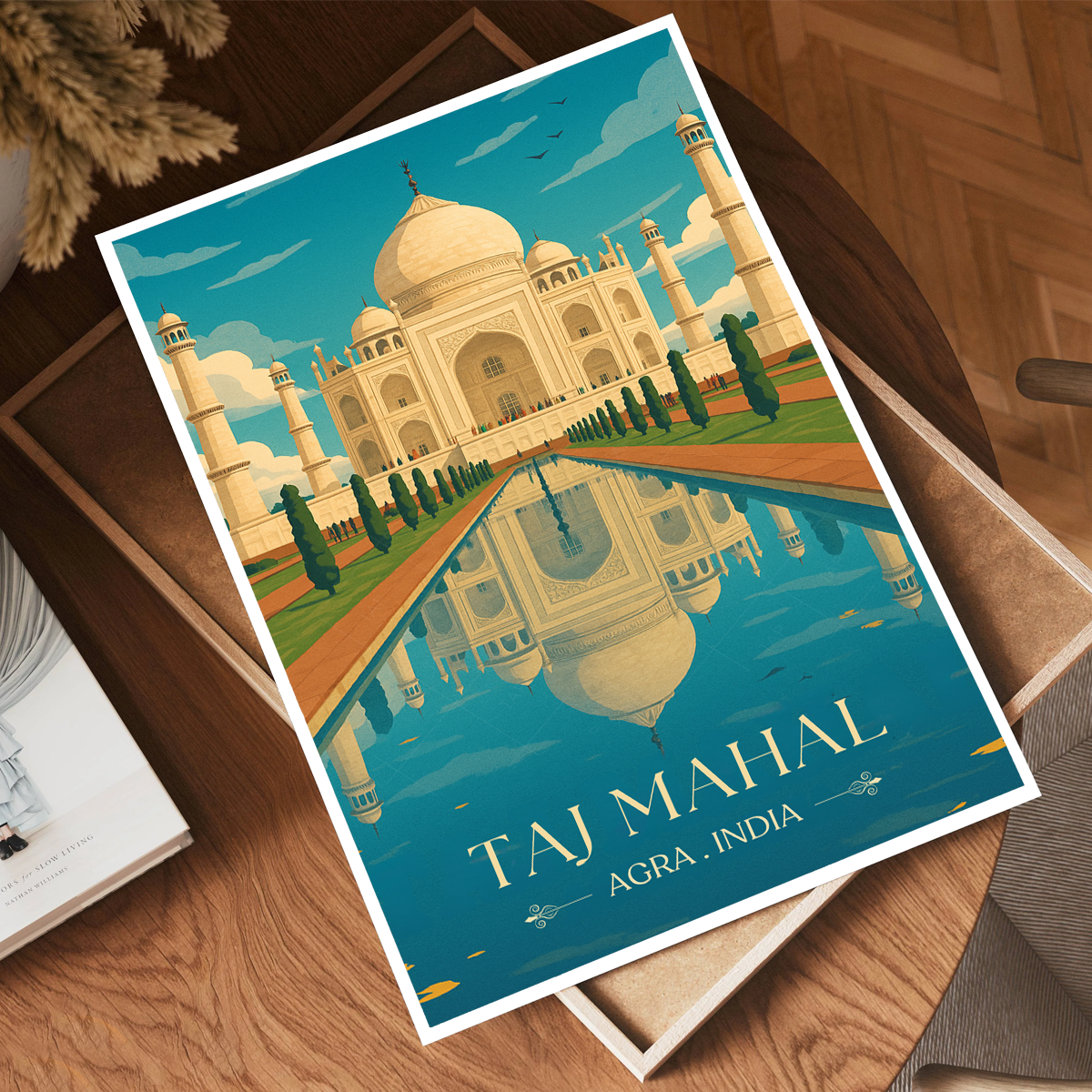 White Palace Taj Mahal - Agra - Travel Wall Art Print Poster - Art Print - Travel Art Poster