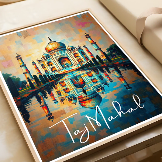 Beautiful Taj Mahal - Agra - India - Travel Wall Art Print Poster - Art Print - Travel Art Poster