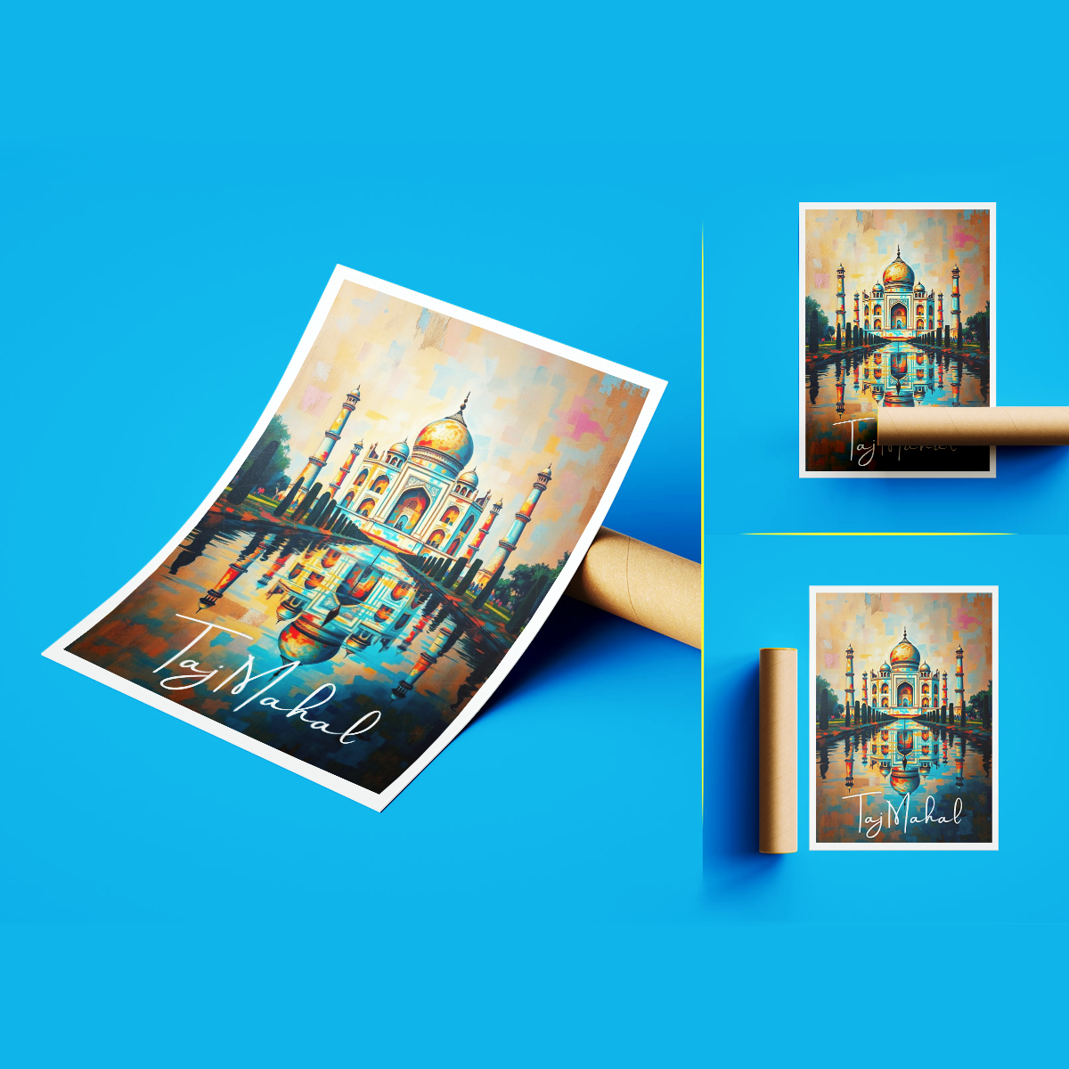 Beautiful Taj Mahal - Agra - India - Travel Wall Art Print Poster - Art Print - Travel Art Poster