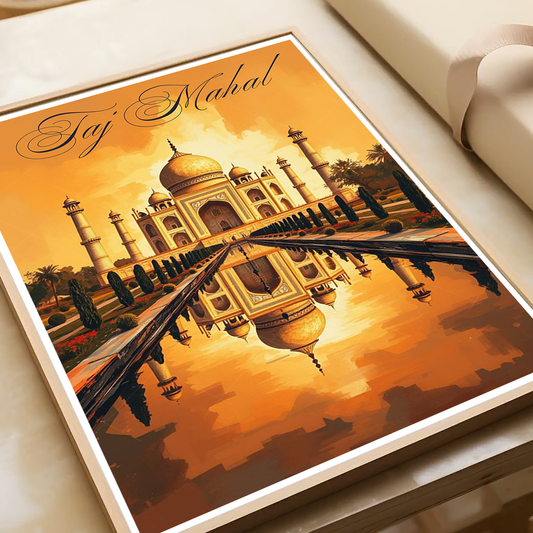 Love of Taj Mahal - Agra - India - Travel Wall Art Print Poster - Art Print - Travel Art Poster