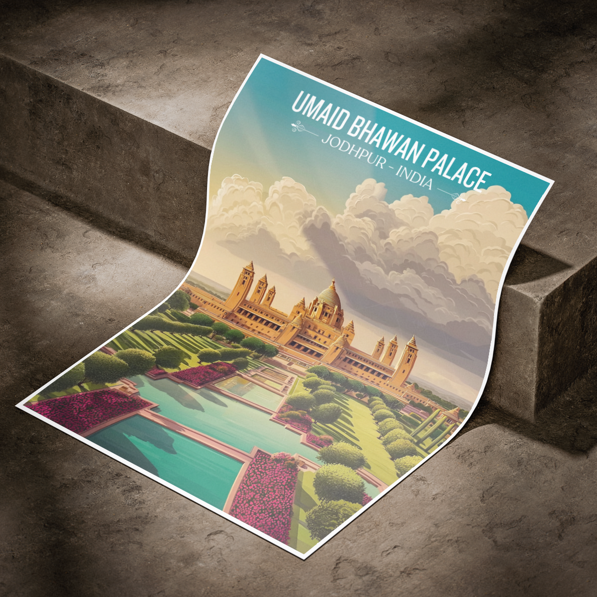 Umaid Bhawan Palace - Jodhpur - India - Travel Wall Art Print Poster - Art Print - Travel Art Poster