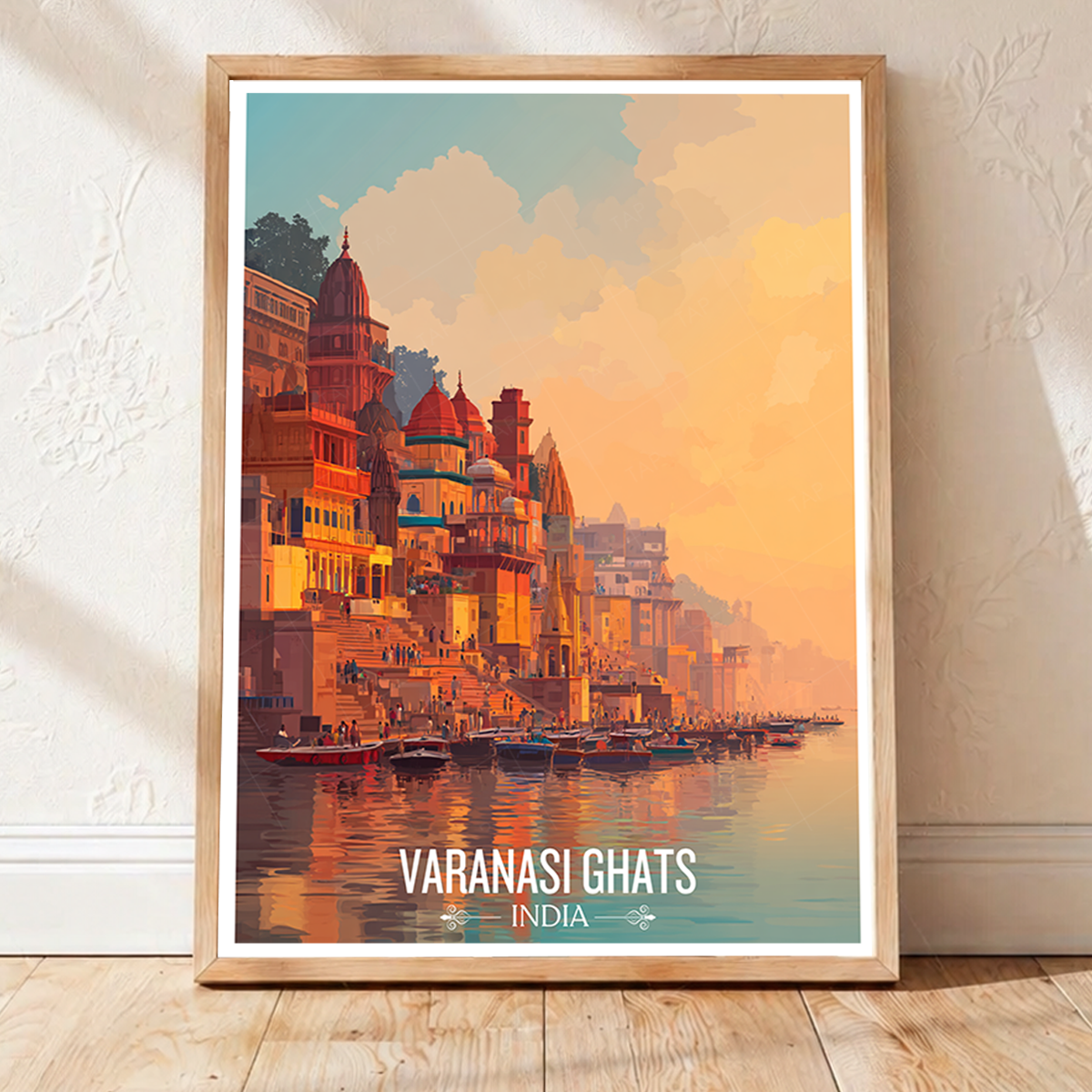 Varanasi Ghats - Uttar Paradesh - India - Travel Wall Art Print Poster - Art Print - Travel Art Poster