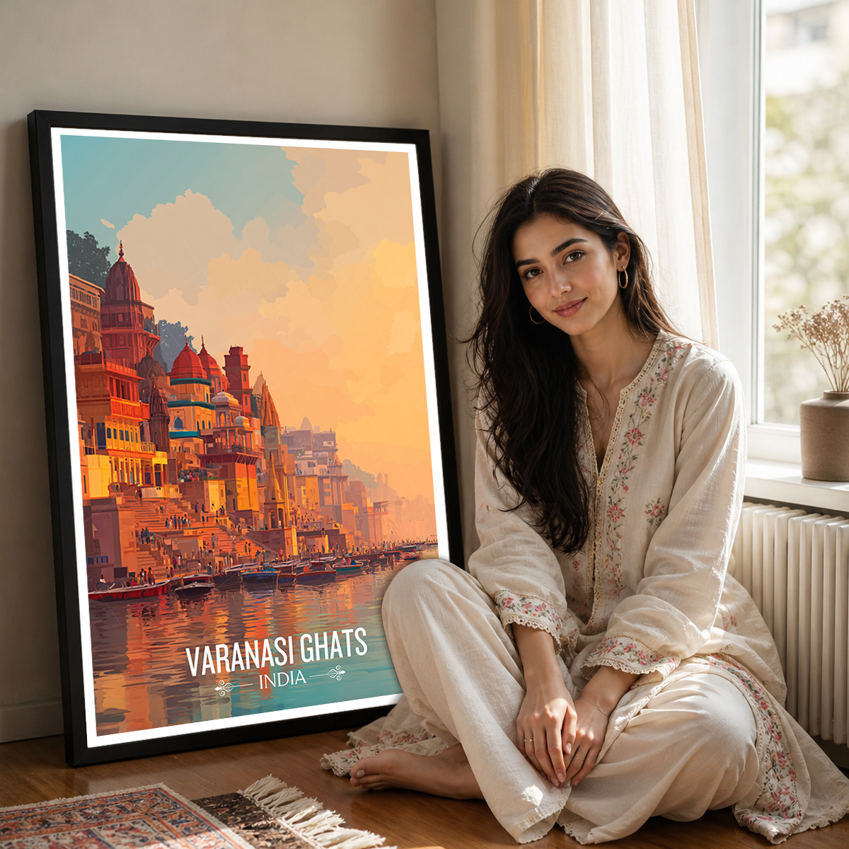 Varanasi Ghats - Uttar Paradesh - India - Travel Wall Art Print Poster - Art Print - Travel Art Poster