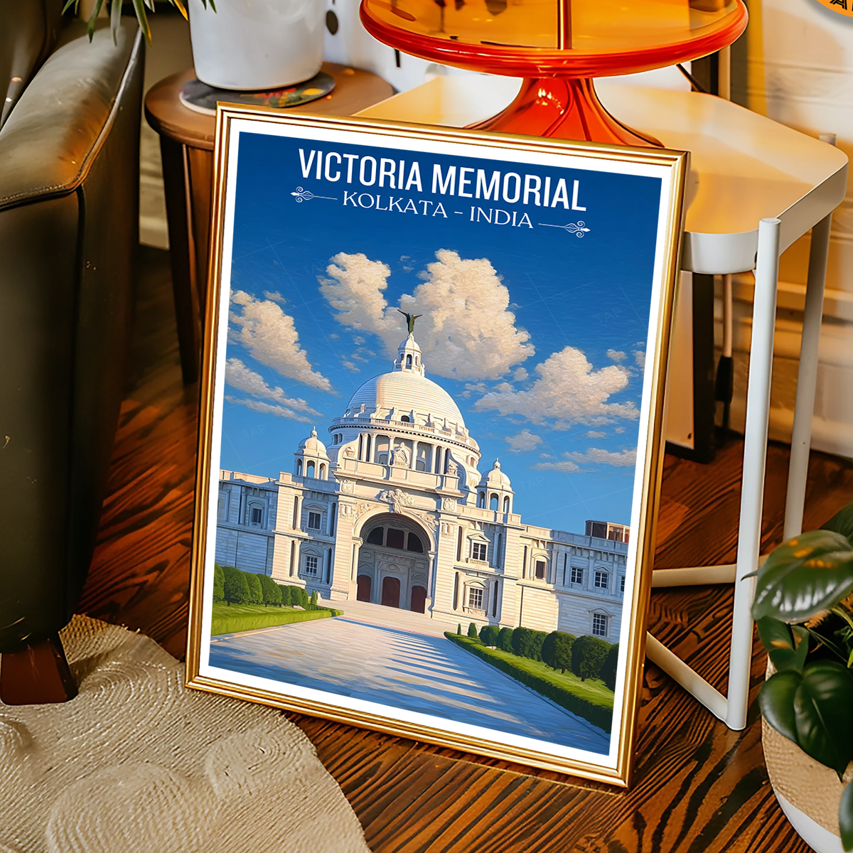 Historical Victoria Memorial - Kolkata - India - Travel Wall Art Print Poster - Art Print - Travel Art Poster