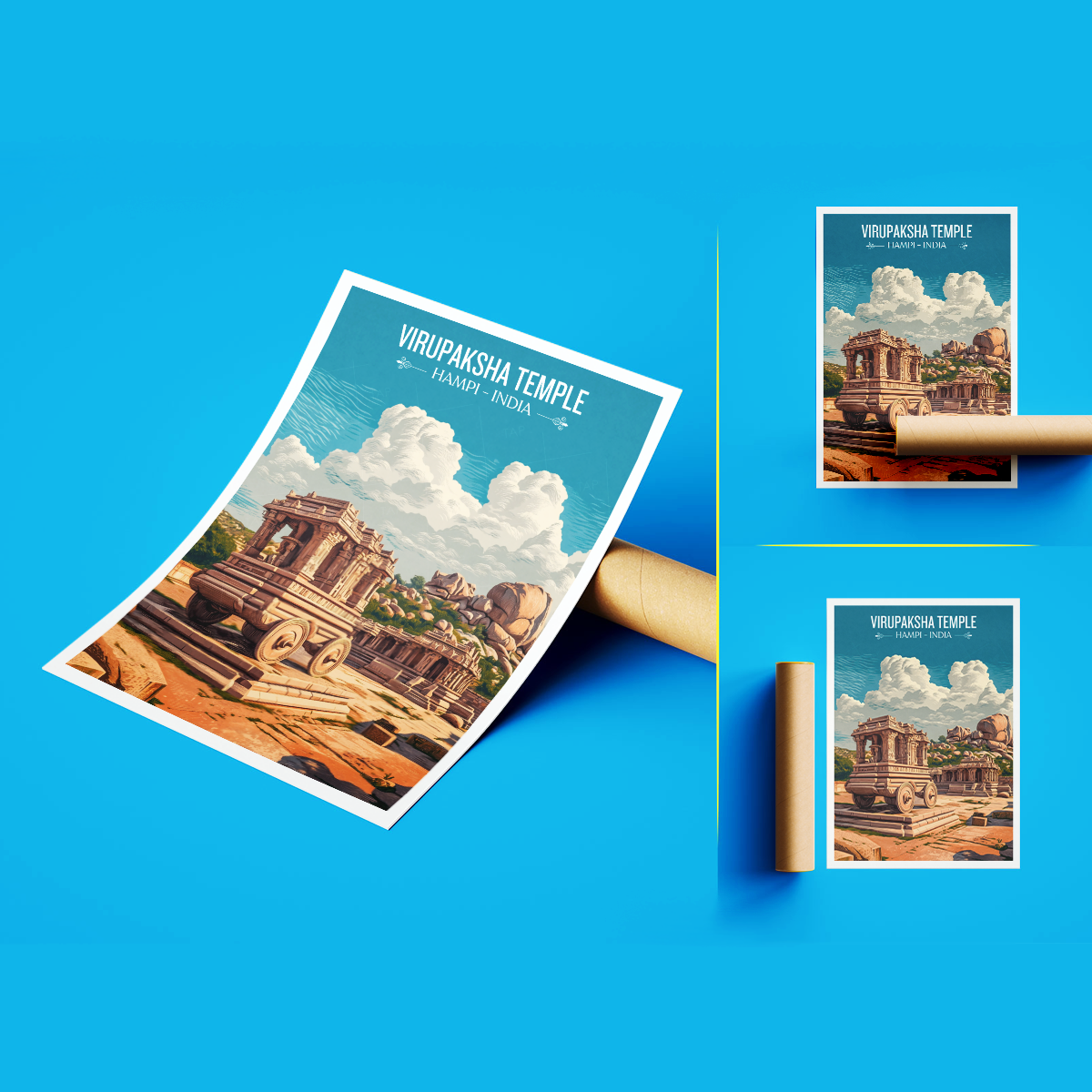 Virupaksha Temple - Hampi - India - Travel Wall Art Print Poster - Art Print - Travel Art Poster