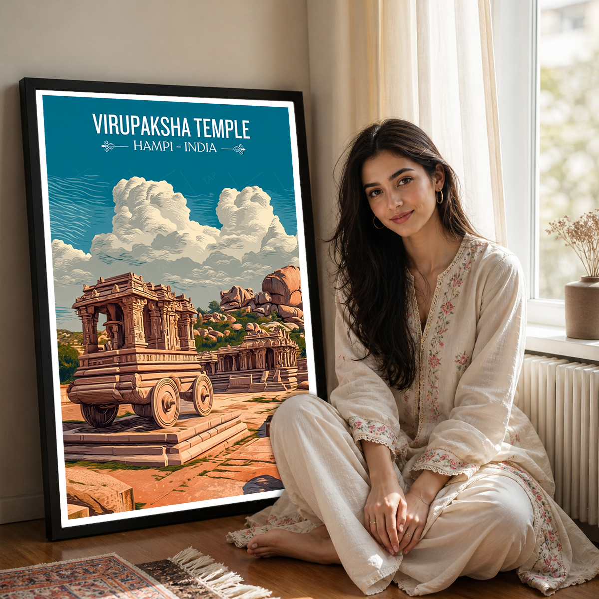 Virupaksha Temple - Hampi - India - Travel Wall Art Print Poster - Art Print - Travel Art Poster