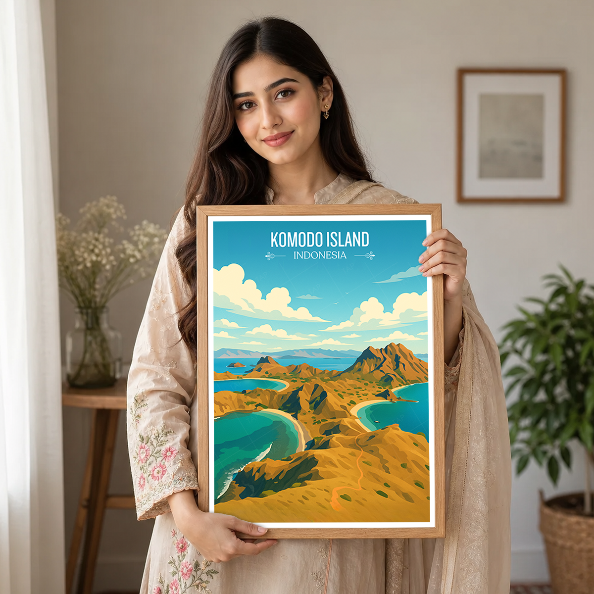 Komodo Island - Indonesia - Travel Art Wall Deco Poster - Art Print - Travel Art Poster