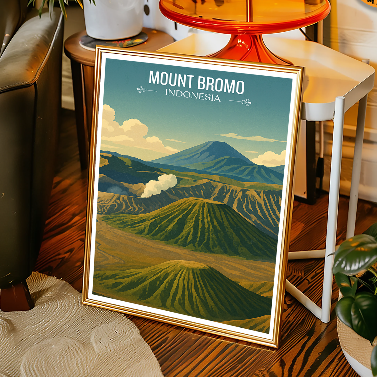 Mount Bromo - Indonesia - Travel Art Wall Deco Poster - Art Print - Travel Art Poster