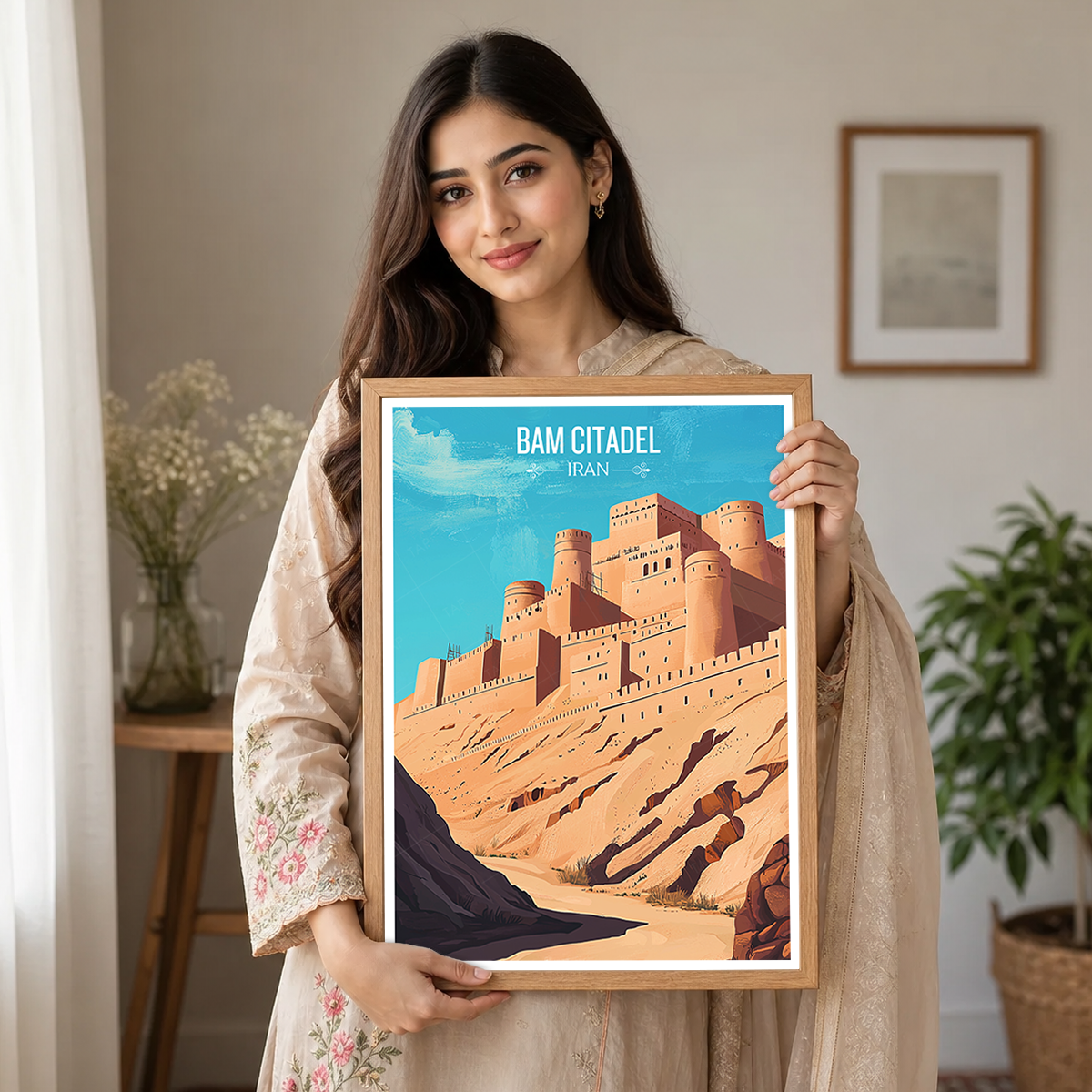 Bam Citadel - Iran - Travel Art Wall Deco Poster - Art Print - Travel Art Poster
