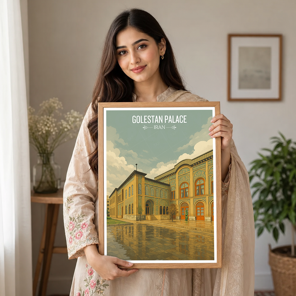 Golestan Palace - Iran - Travel Art Wall Deco Poster - Art Print - Travel Art Poster