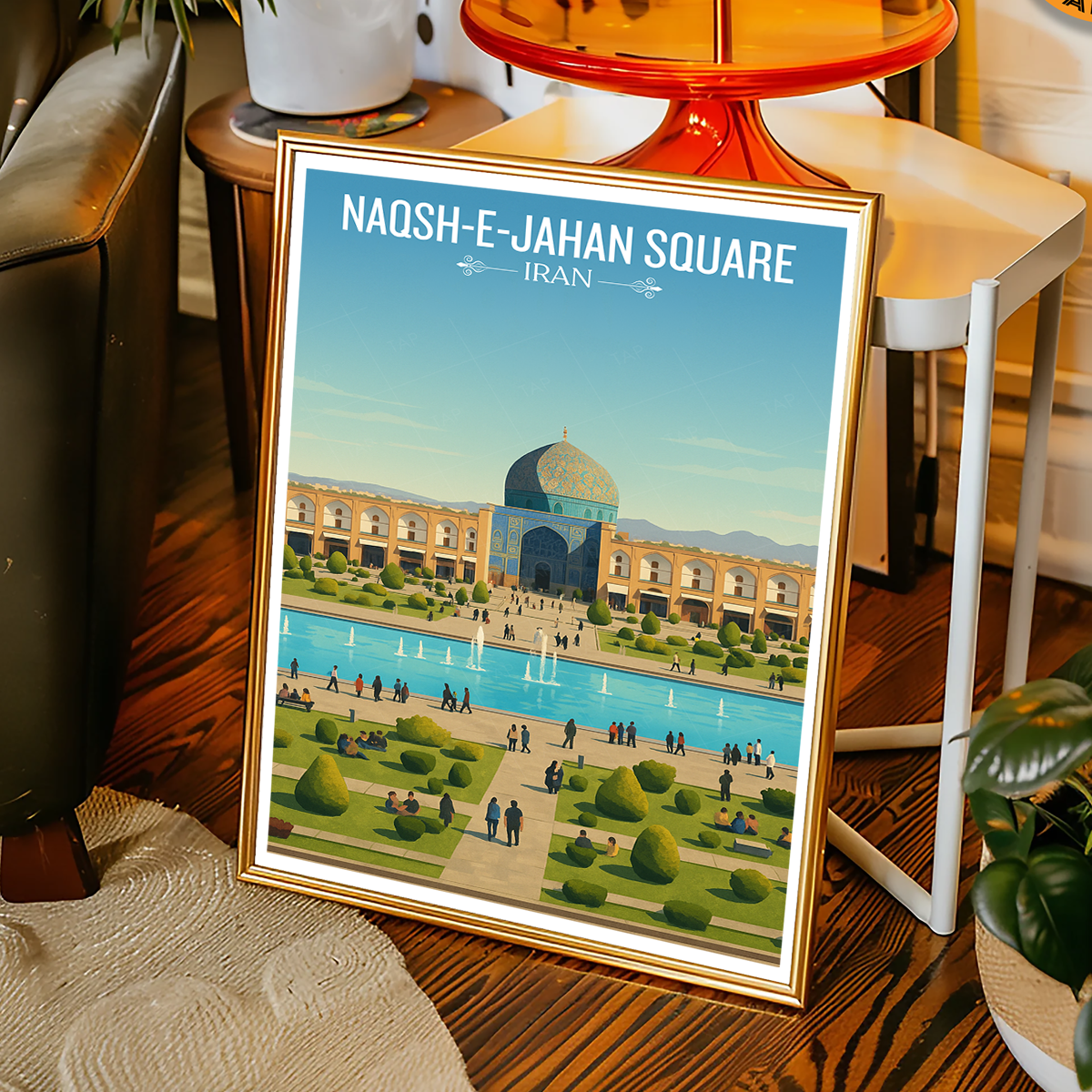Naqsh-e-Jahan Square - Isfahan - Iran - Travel Art Wall Deco Poster - Art Print - Travel Art Poster
