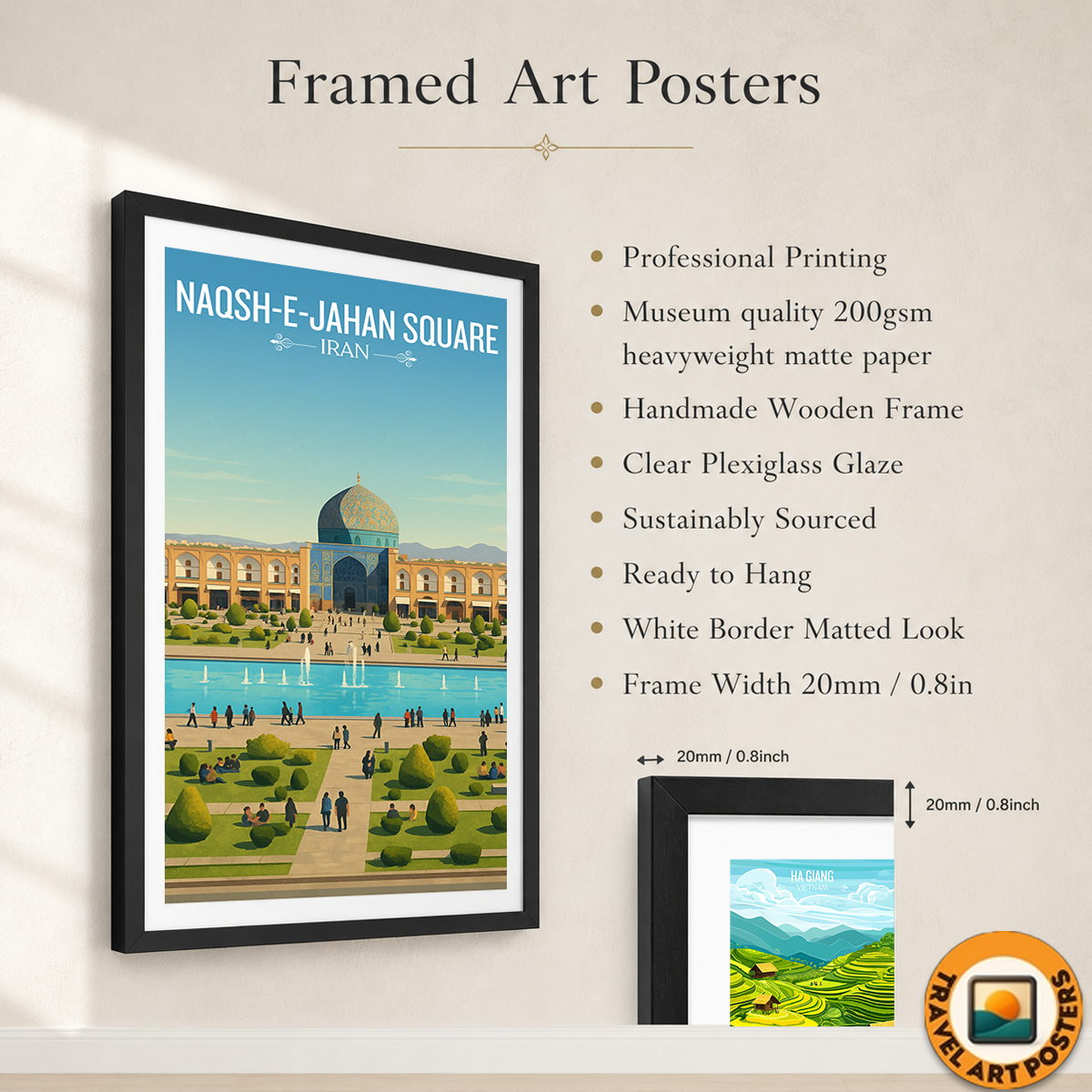 Naqsh-e-Jahan Square - Isfahan - Iran - Travel Art Wall Deco Poster - Art Print - Travel Art Poster