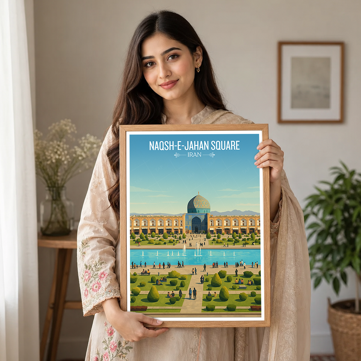 Naqsh-e-Jahan Square - Isfahan - Iran - Travel Art Wall Deco Poster - Art Print - Travel Art Poster