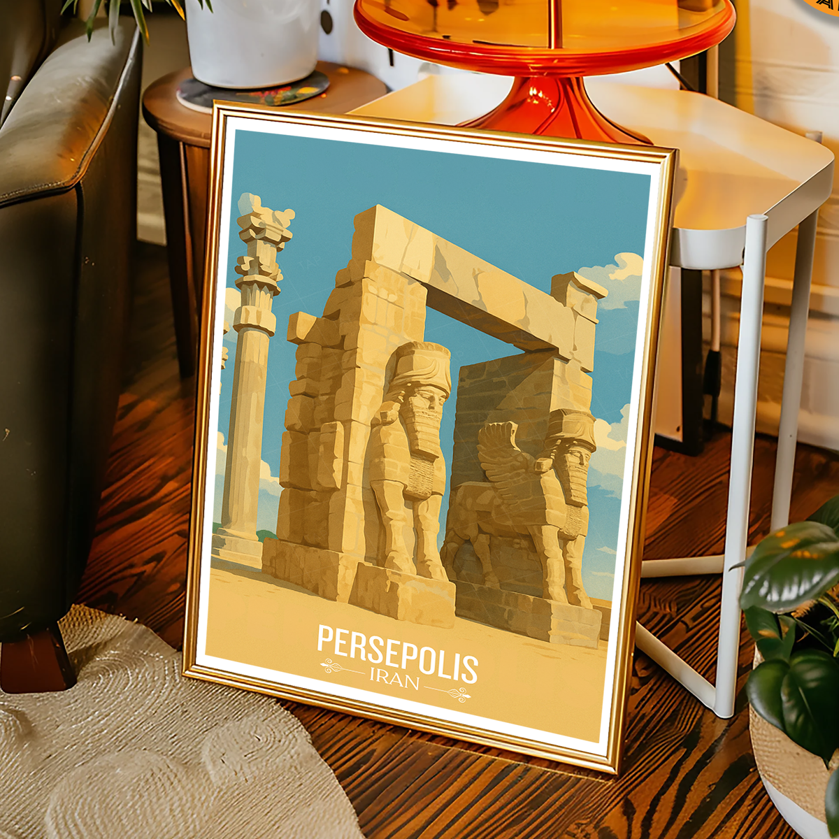 Perspolis - Iran - Travel Art Wall Deco Poster - Art Print - Travel Art Poster