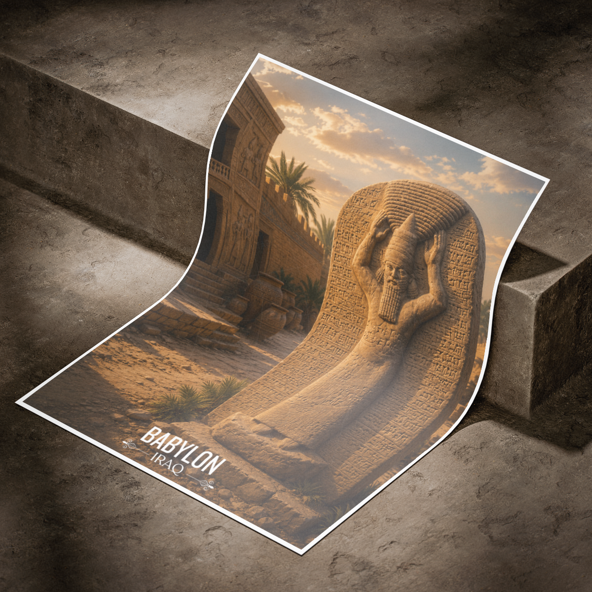 Babylon - Iraq - Travel Art Wall Deco Poster - Art Print - Travel Art Poster