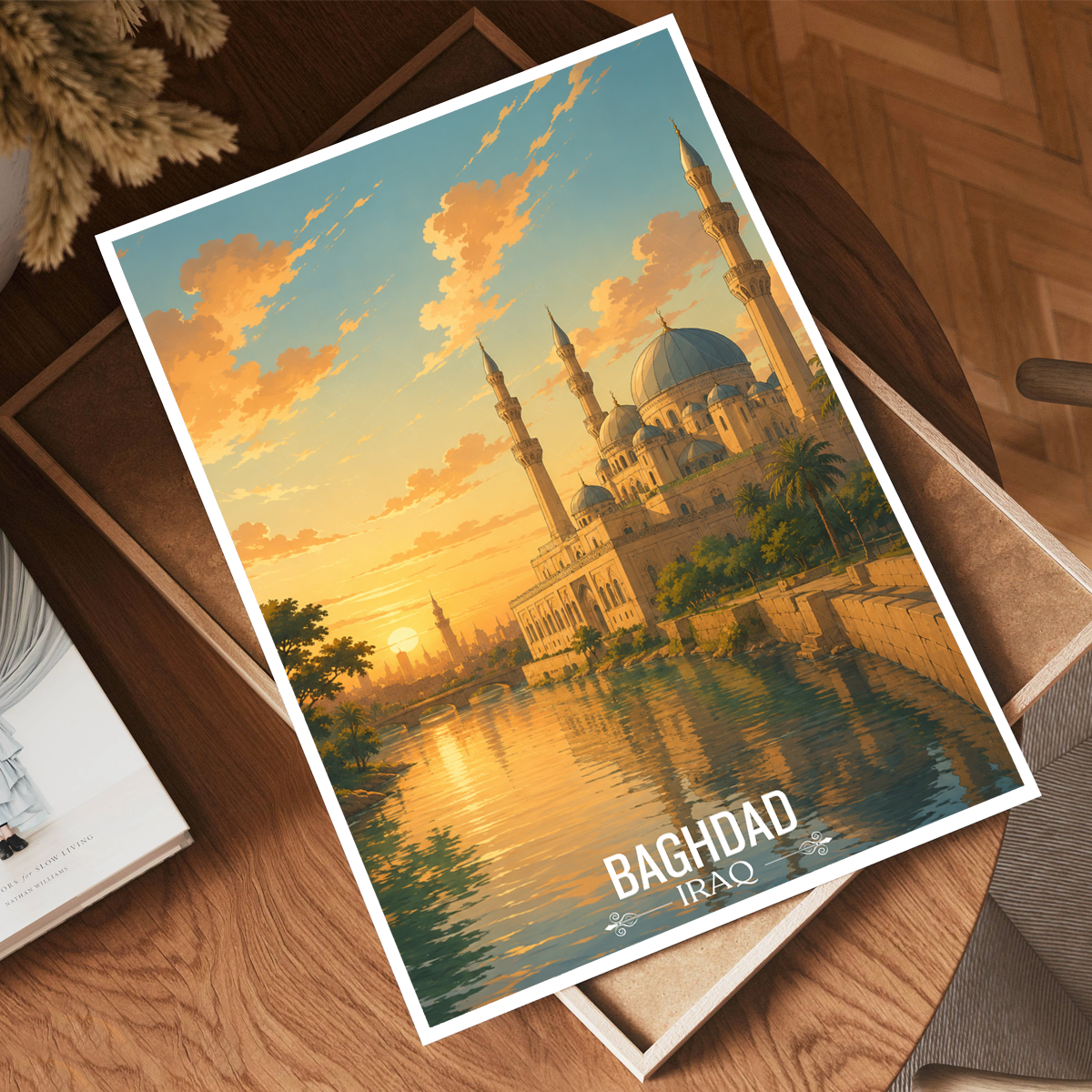 Baghdad Sunet - Iraq - Travel Art Wall Deco Poster - Art Print - Travel Art Poster