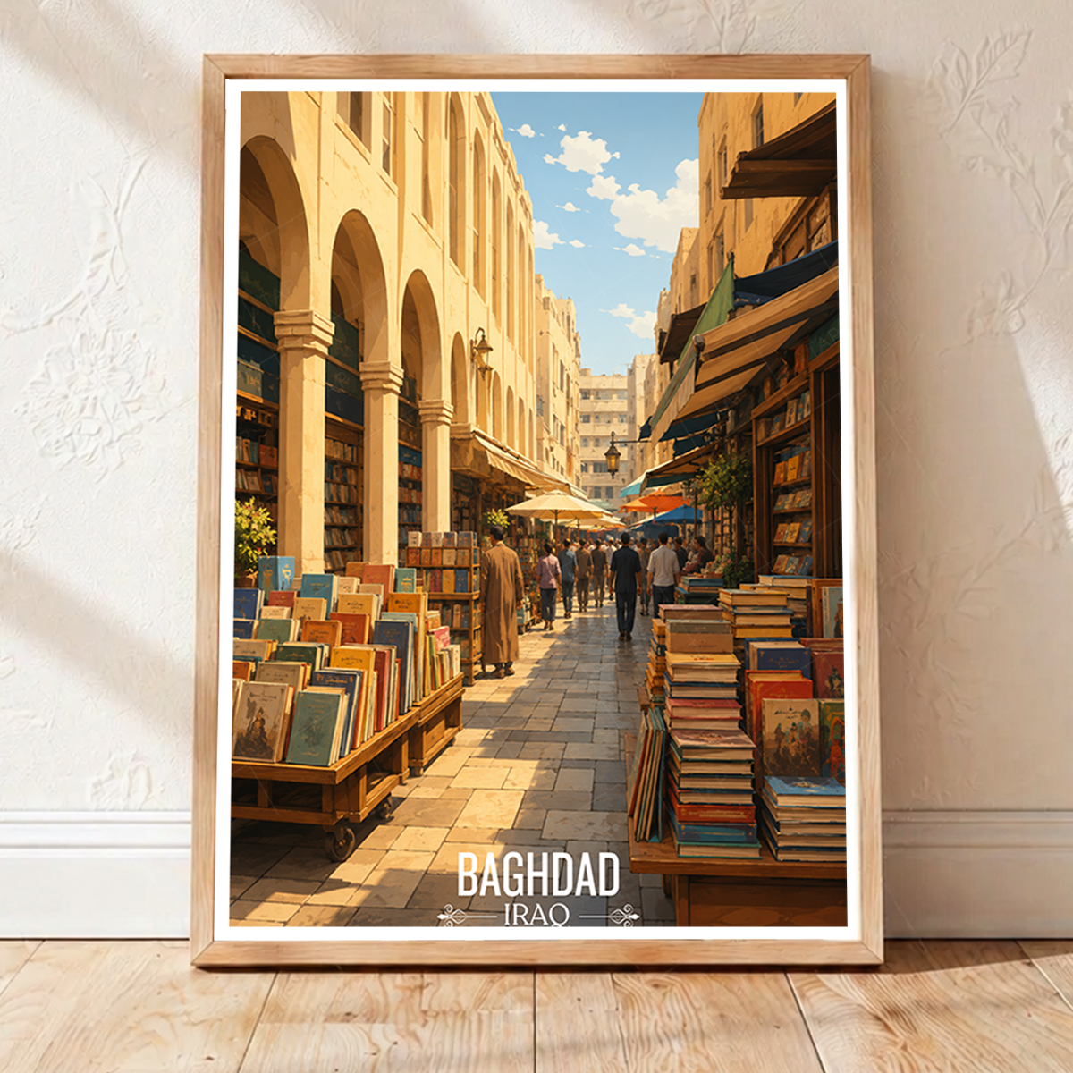 Baghdad Market - Iraq - Travel Art Wall Deco Poster - Art Print - Travel Art Poster