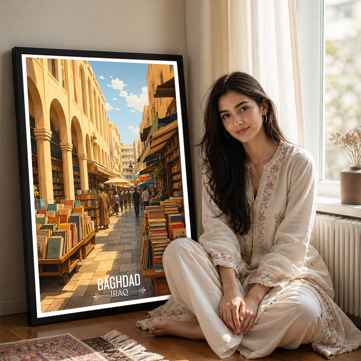 Baghdad Market - Iraq - Travel Art Wall Deco Poster - Art Print - Travel Art Poster
