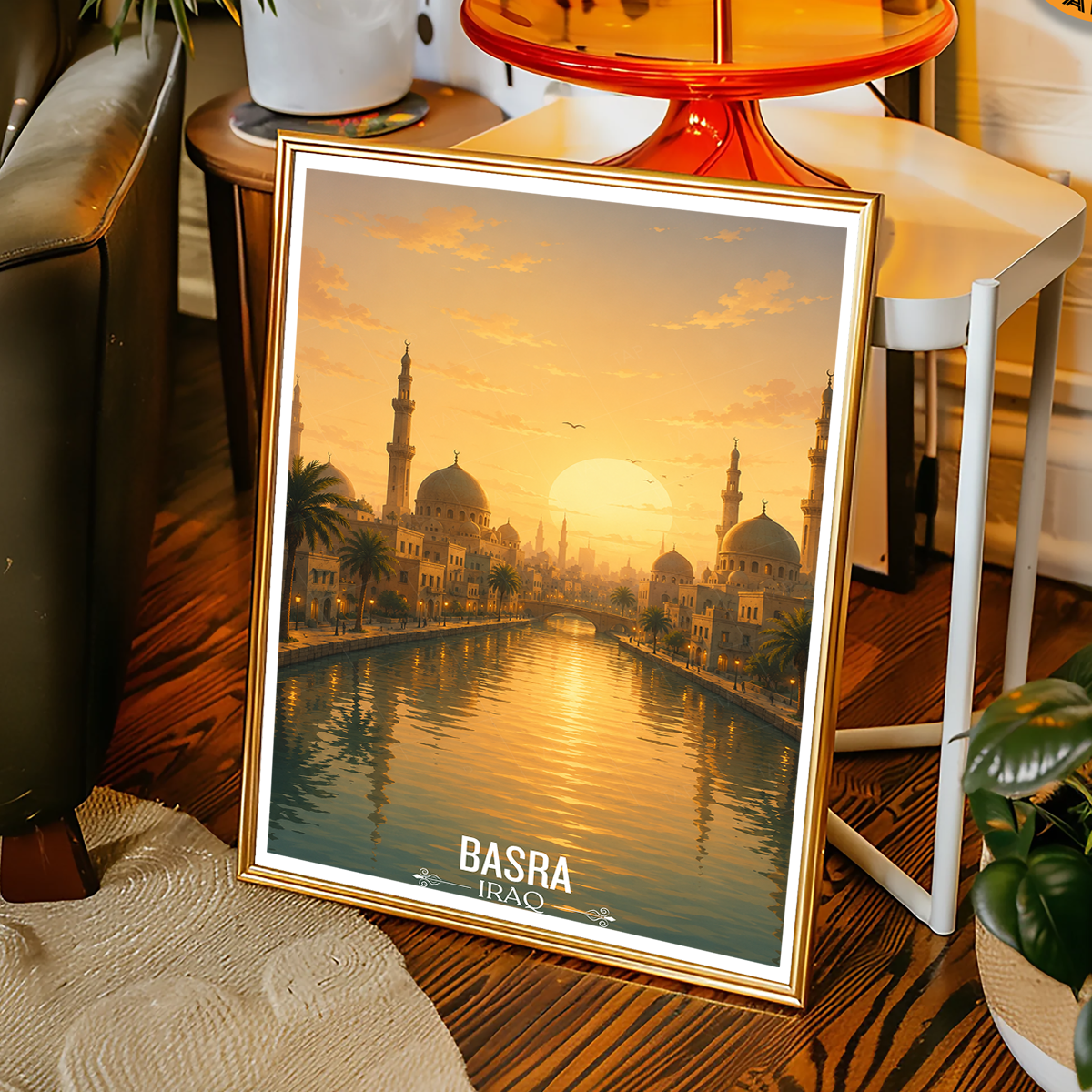 Basra - Iraq - Travel Art Wall Deco Poster - Art Print - Travel Art Poster