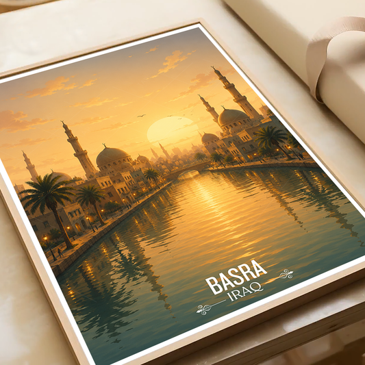 Basra - Iraq - Travel Art Wall Deco Poster - Art Print - Travel Art Poster