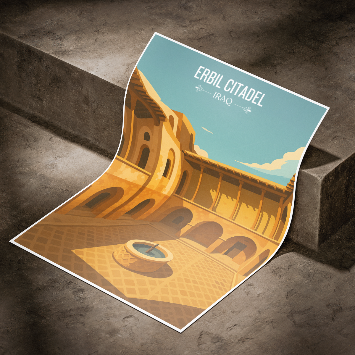 Erbil Citadel - Iraq - Travel Art Wall Deco Poster - Art Print - Travel Art Poster