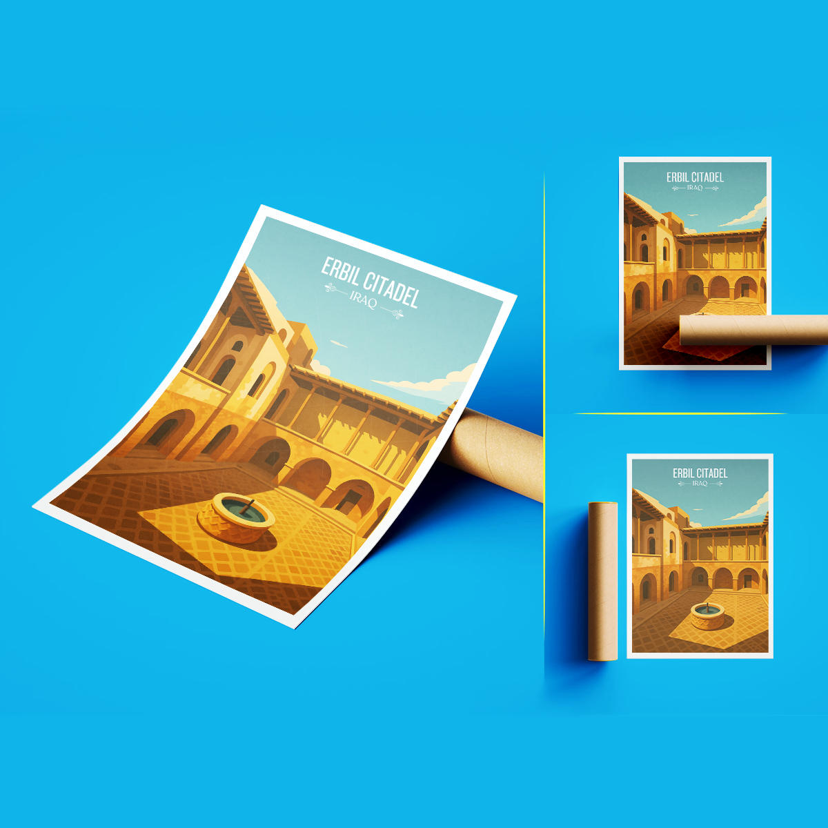Erbil Citadel - Iraq - Travel Art Wall Deco Poster - Art Print - Travel Art Poster