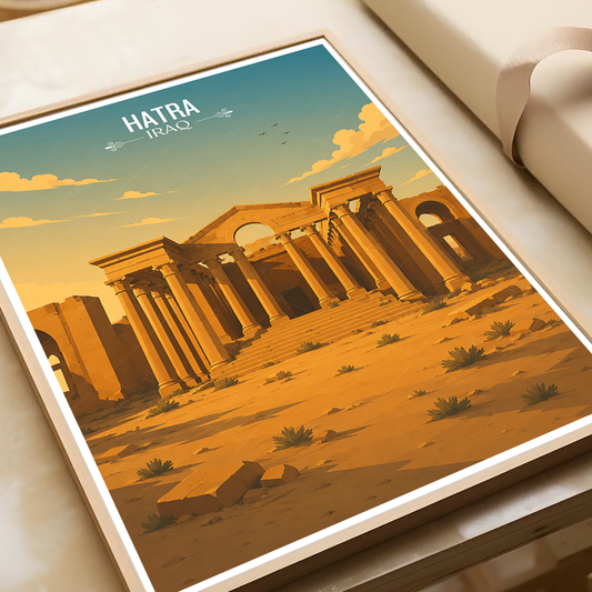 Hatra - Iraq - Travel Art Wall Deco Poster - Art Print - Travel Art Poster