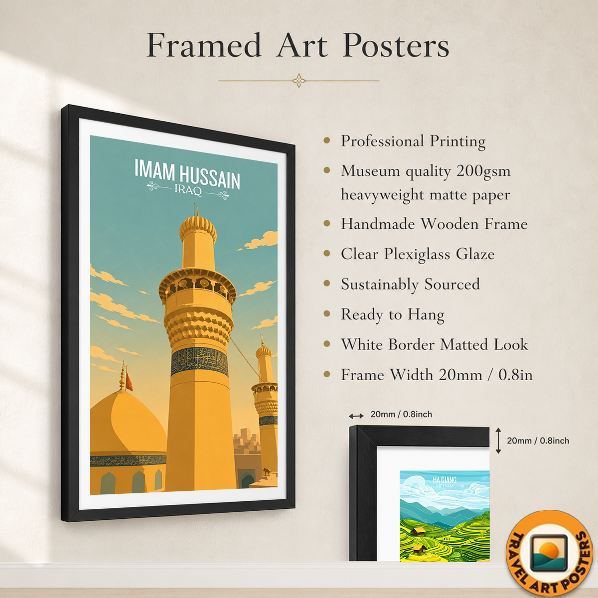 Imam Hussain Roza - Iraq - Travel Art Wall Deco Poster - Art Print - Travel Art Poster