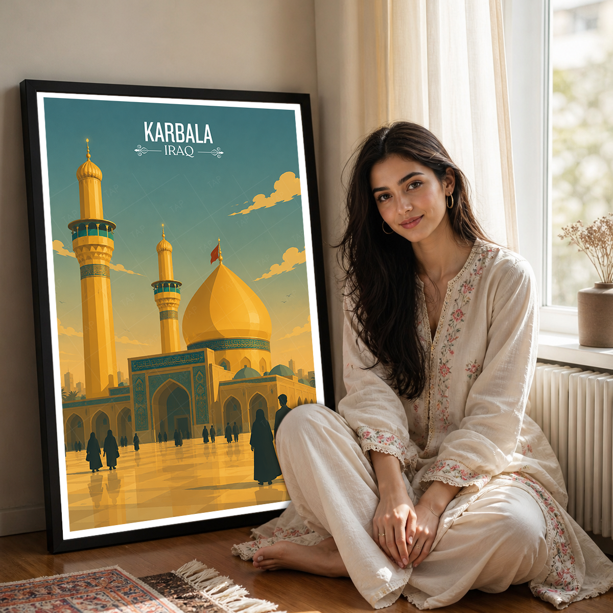 Karbala Place of Martyrdom - Iraq - Travel Art Wall Deco Poster - Art Print - Travel Art Poster