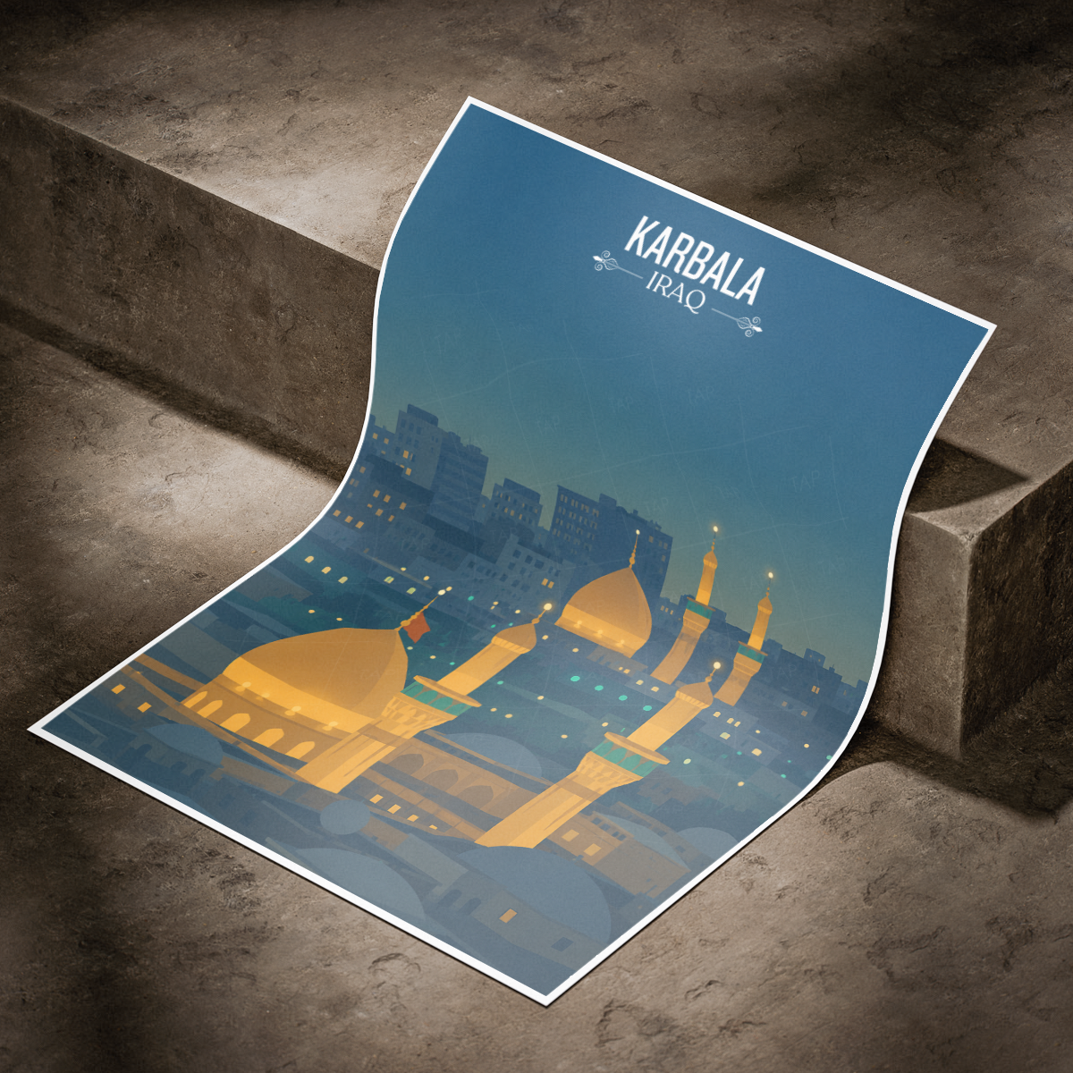 Karbala - Iraq - Travel Art Wall Deco Poster - Art Print - Travel Art Poster