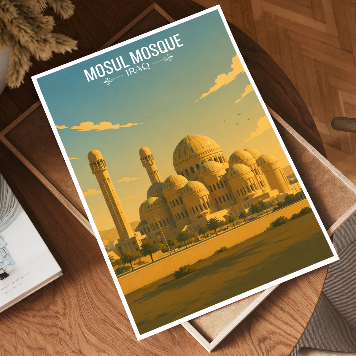 Mosul Mosque - Iraq - Travel Art Wall Deco Poster - Art Print - Travel Art Poster