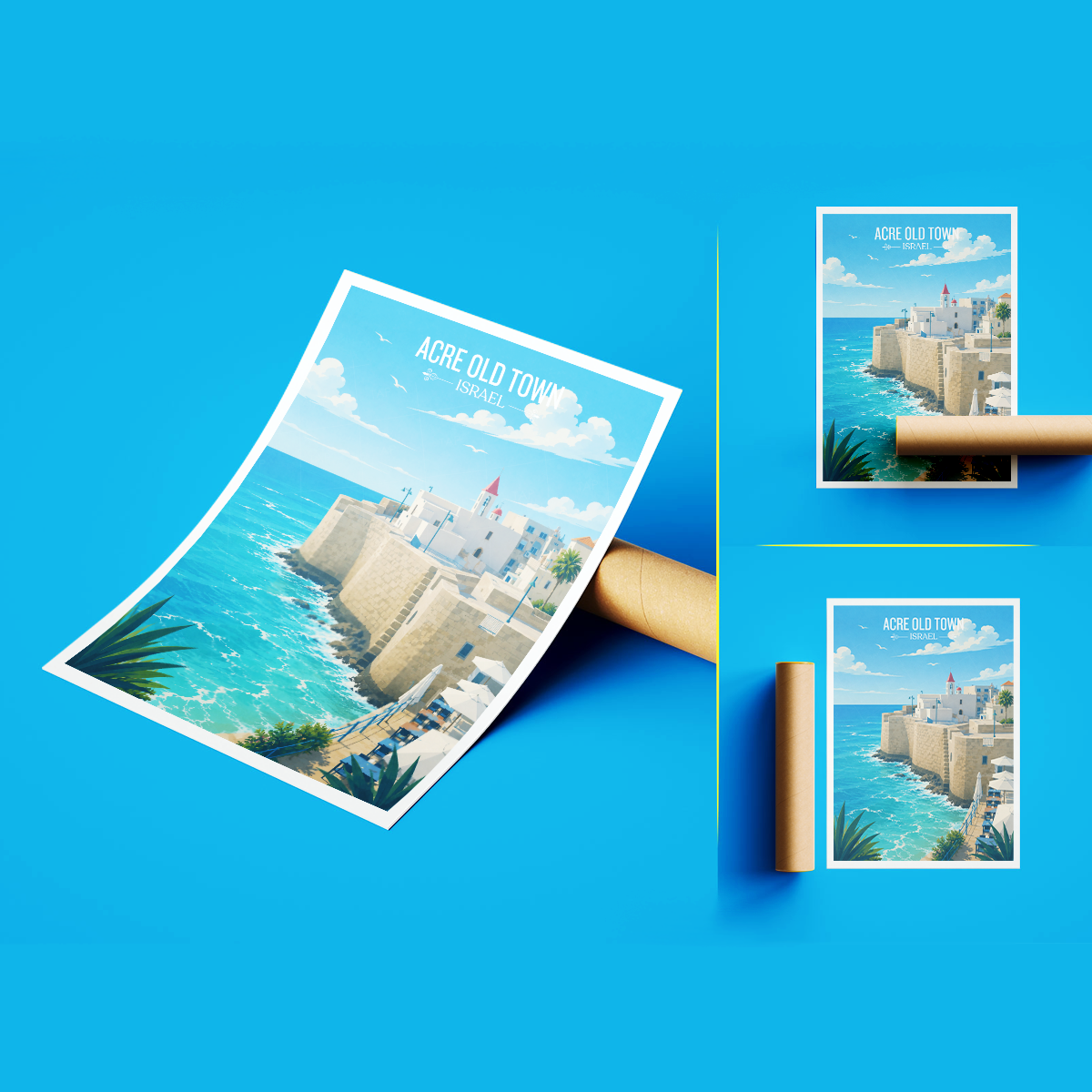 Acre Old Town - Israel - Travel Art Wall Deco Poster - Art Print - Travel Art Poster