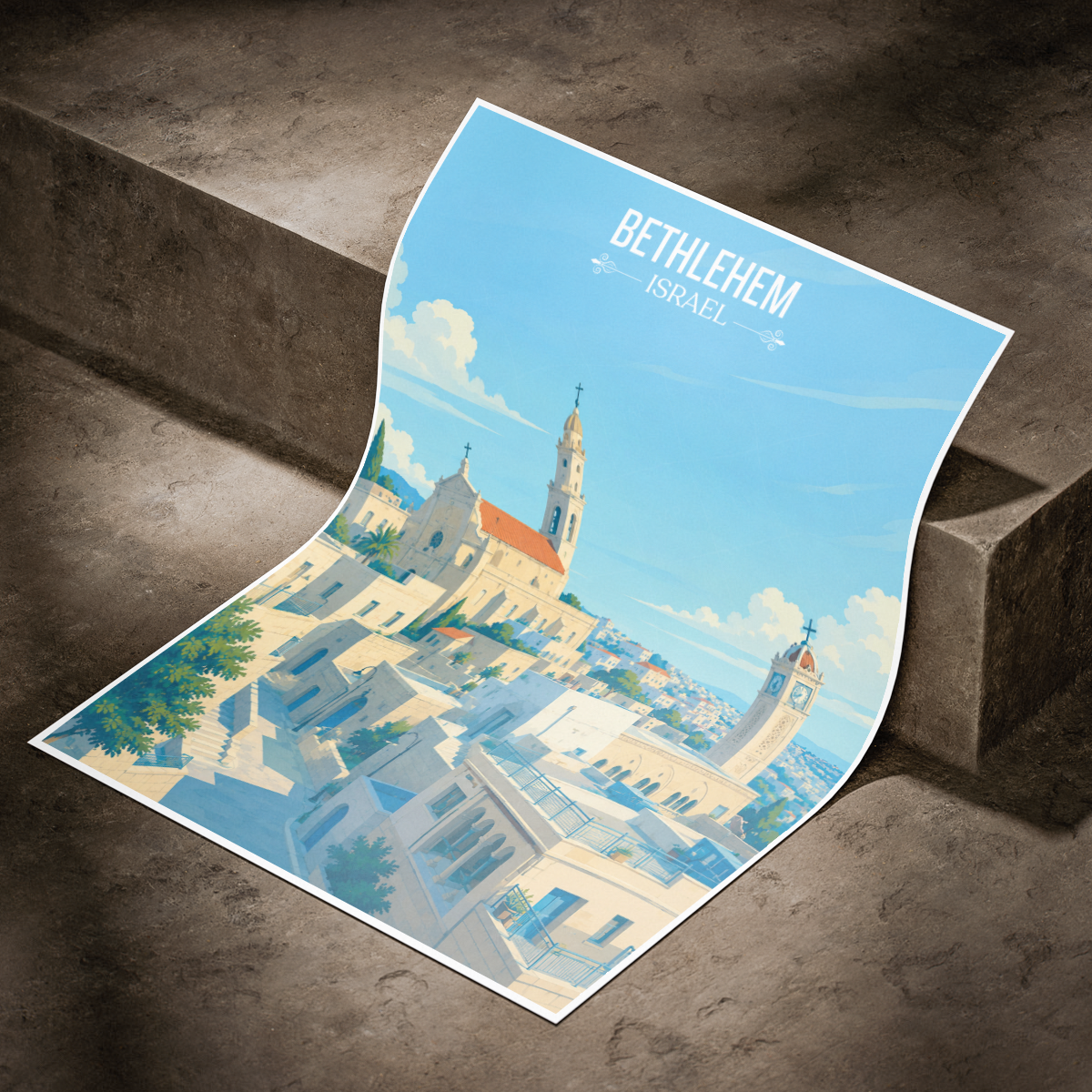 Bethlehem - Israel - Travel Art Wall Deco Poster - Art Print - Travel Art Poster