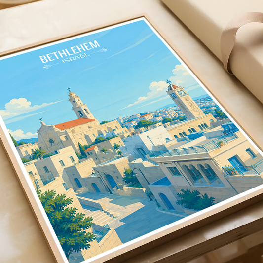 Bethlehem - Israel - Travel Art Wall Deco Poster - Art Print - Travel Art Poster
