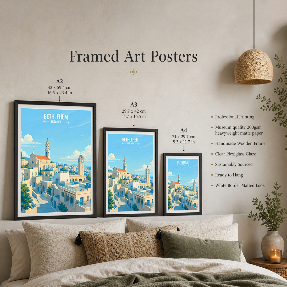 Bethlehem - Israel - Travel Art Wall Deco Poster - Art Print - Travel Art Poster