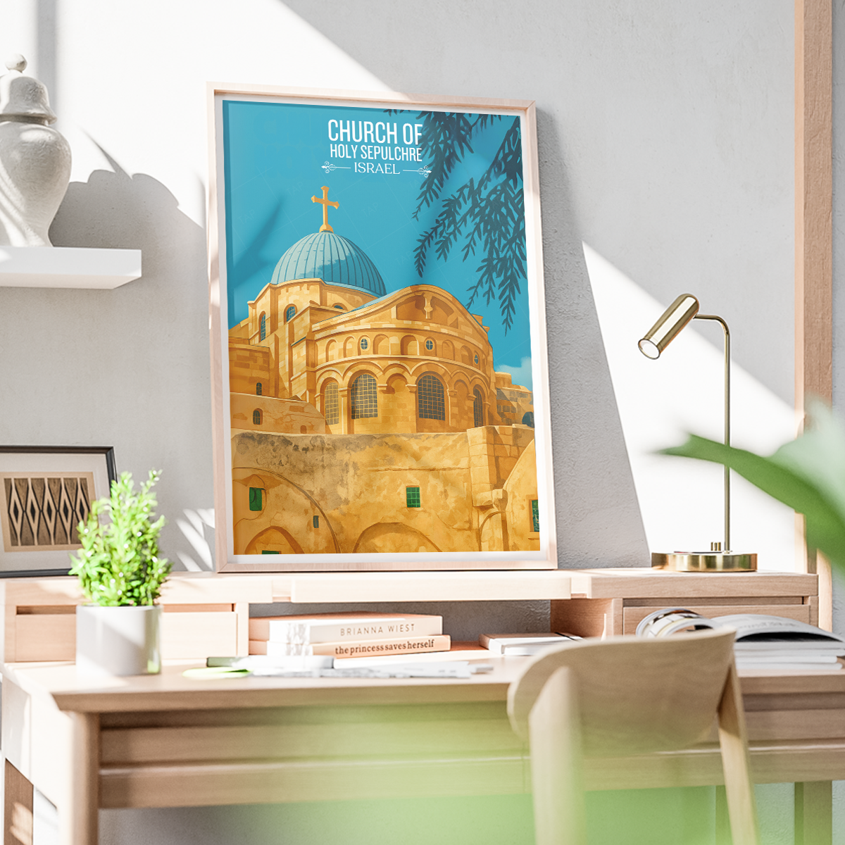 Church of Holy Sepulchre - Israel - Travel Art Wall Deco Poster - Art Print - Travel Art Poster