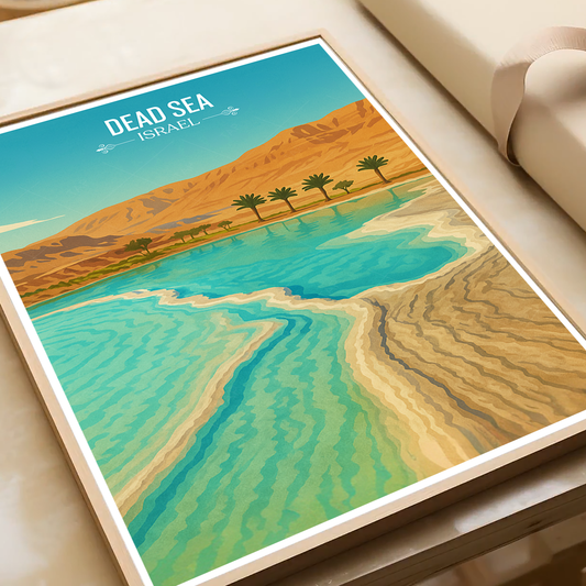Dead Sea - Israel - Travel Art Wall Deco Poster - Art Print - Travel Art Poster