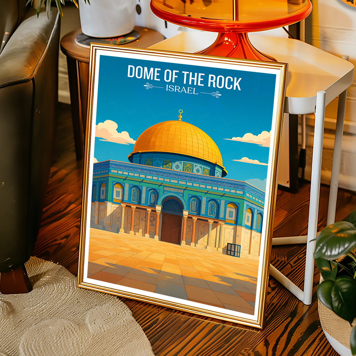 Dome of the Rock - Israel - Travel Art Wall Deco Poster - Art Print - Travel Art Poster