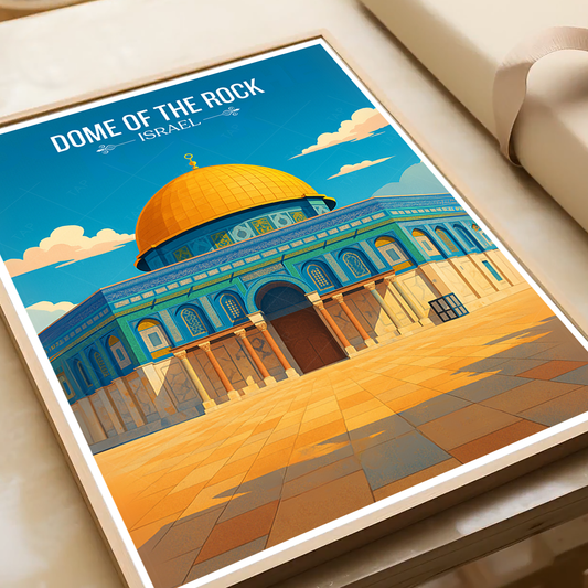 Dome of the Rock - Israel - Travel Art Wall Deco Poster - Art Print - Travel Art Poster