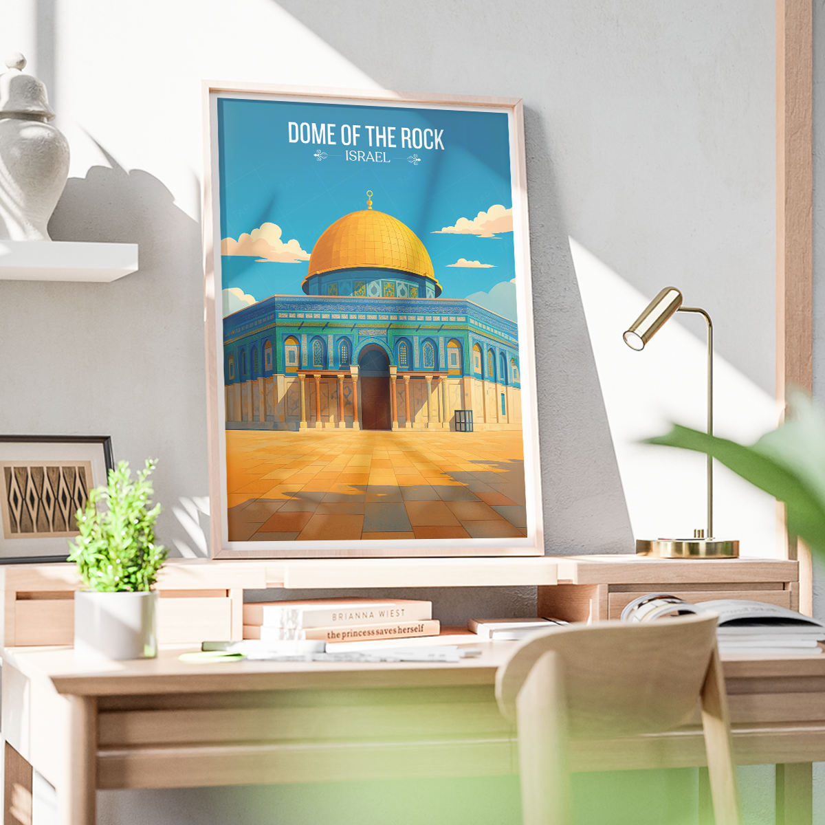 Dome of the Rock - Israel - Travel Art Wall Deco Poster - Art Print - Travel Art Poster