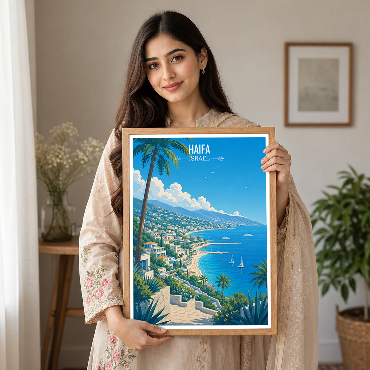 Haifa - Israel - Travel Art Wall Deco Poster - Art Print - Travel Art Poster