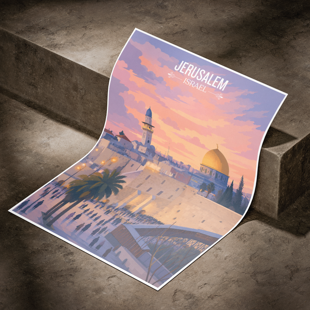 Jerusalem - Israel - Travel Art Wall Deco Poster - Art Print - Travel Art Poster