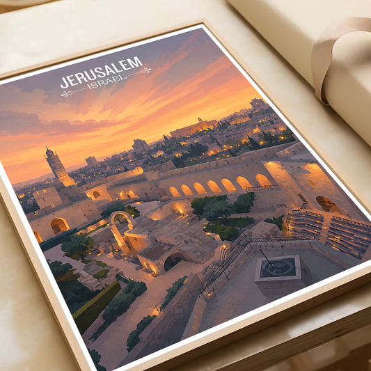 Yerushalayim - Israel - Travel Art Wall Deco Poster - Art Print - Travel Art Poster